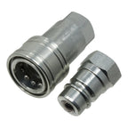 1/2" NPT Hydraulic Quick Connect Coupler Kit, Ball Valve