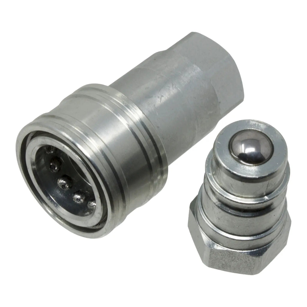 1/2" NPT Hydraulic Quick Connect Coupler Kit, Ball Valve