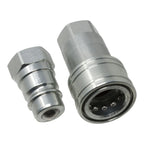 1/2" NPT Hydraulic Quick Connect Coupler Kit, Ball Valve