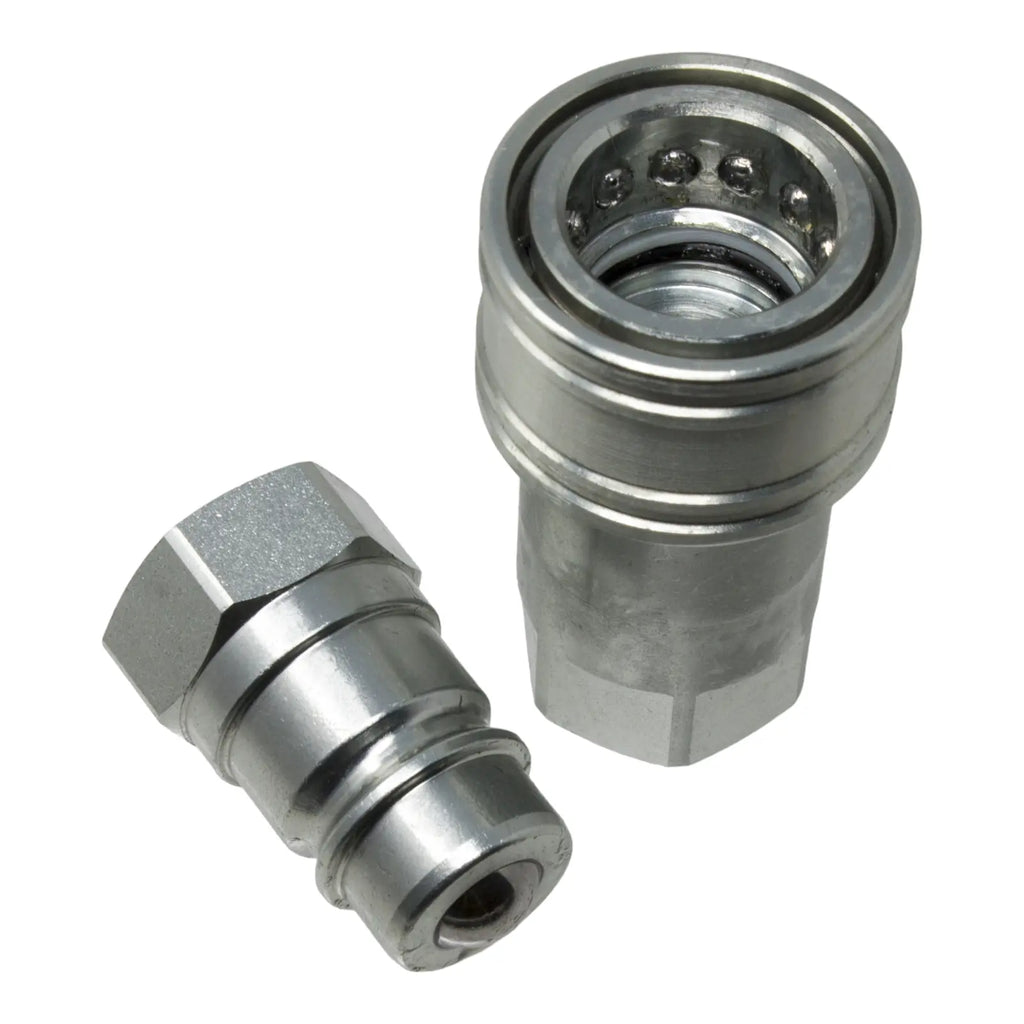 1/2" NPT Hydraulic Quick Connect Coupler Kit, Ball Valve
