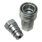 1/2" NPT Hydraulic Quick Connect Coupler Kit, Ball Valve