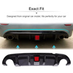 Rear Bumper Diffuser W/ LED Brake Light for 2014-2017 for Infiniti Q50 Black