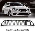 For Nissan Sentra 2016-2018 19 Front Bumper Lower Grille Black Plastic With Hole