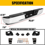 For Dodge RAM 1500 2500 3500 2002-2009 Chrome Rear Replacement Step Bumper