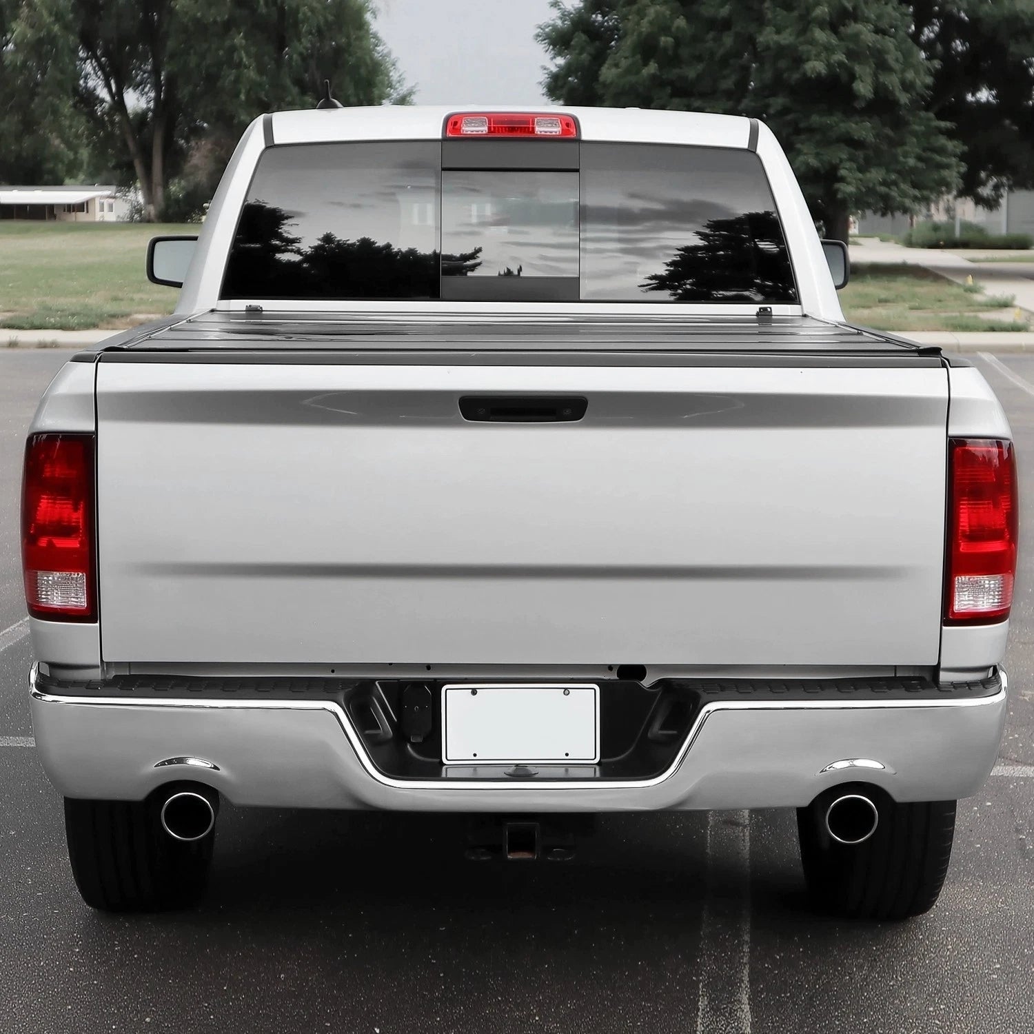 Chrome Rear Step Bumper W/ Dual Exhaust for 2009–2018 Ram 1500 Classic Dodge 2019–2023 W/O Sensor