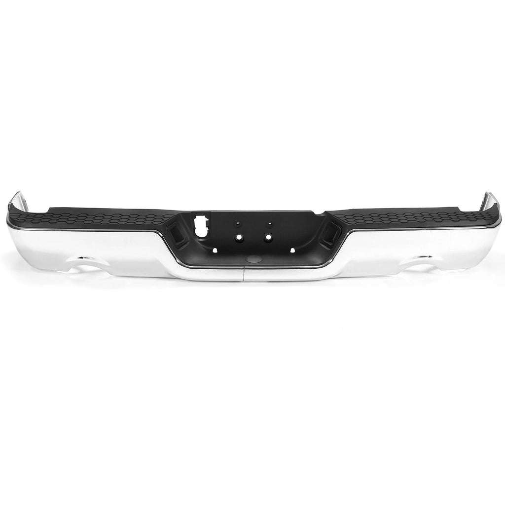 Chrome Rear Step Bumper W/ Dual Exhaust for 2009–2018 Ram 1500 Classic Dodge 2019–2023 W/O Sensor