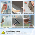 78.74"x17.73" Static Cling Film for Bathroom Office Living Room No Glue Needed
