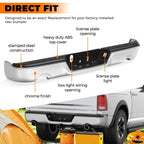 Chrome Rear Step Bumper for 2009-2018 for Dodge Ram 1500 w/ Dual Exhaust