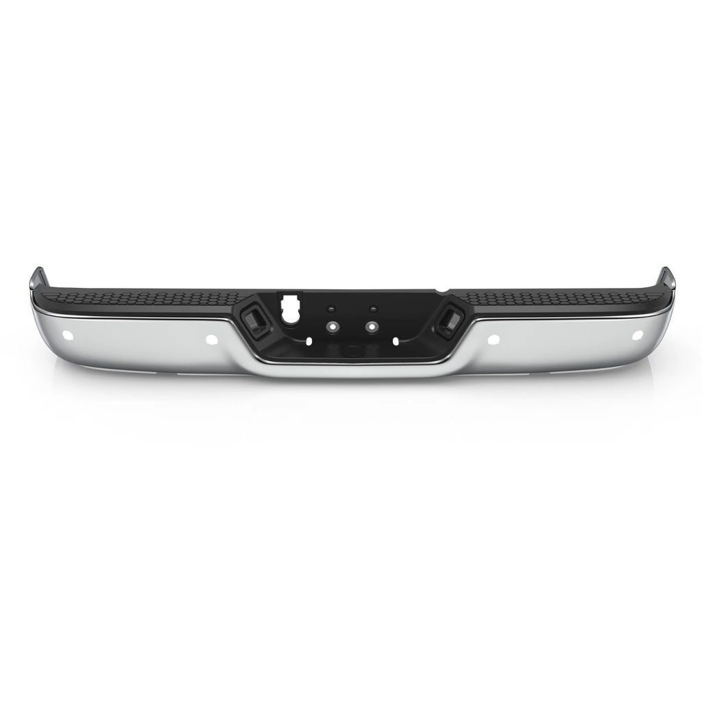 Chrome Rear Bumper For 2009-2019 Ram 1500 w/ Sensor Holes w/o Dual Exhaust