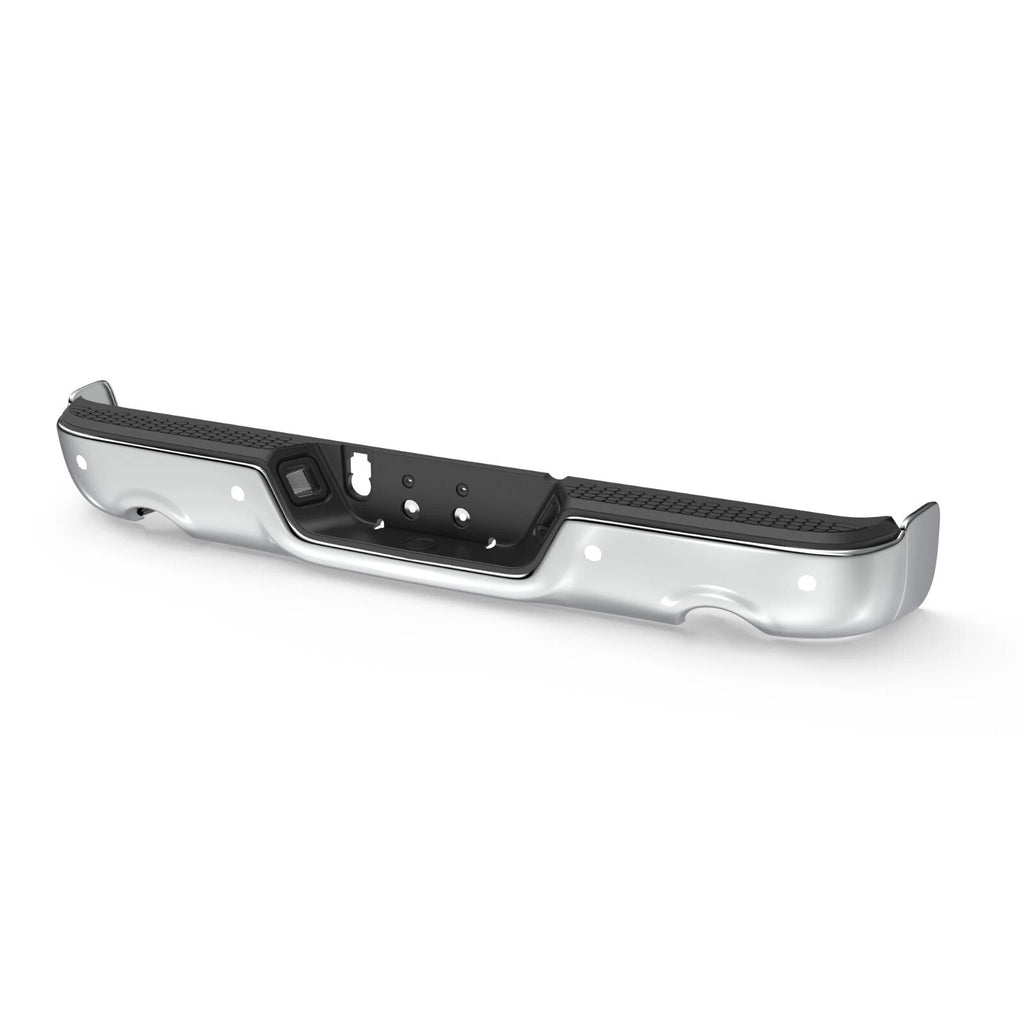 Chrome Rear Step Bumper w/Dual Exhaust & Sensor Holes for 2009-2018 Dodge RAM 1500