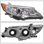 Right+Left Headlights For 2012-2014 Toyota Camry Halogen Type Chrome Projector