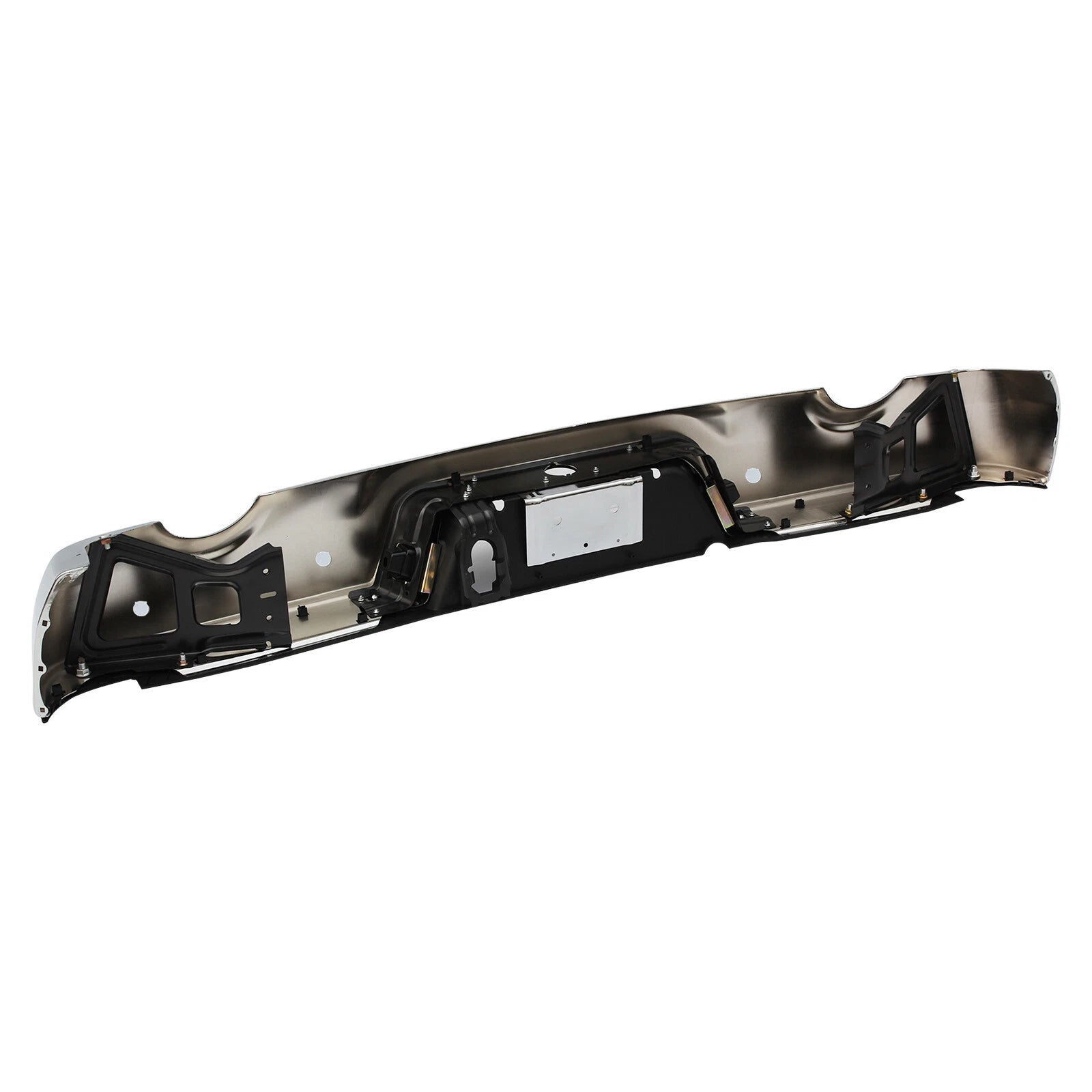 Chrome Rear Step Bumper w/Dual Exhaust & Sensor Holes for 2009-2018 Dodge RAM 1500