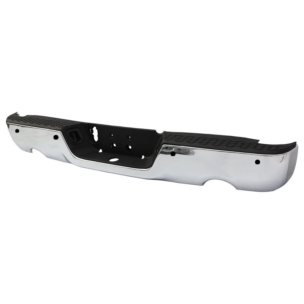 Chrome Rear Step Bumper w/Dual Exhaust & Sensor Holes for 2009-2018 Dodge RAM 1500
