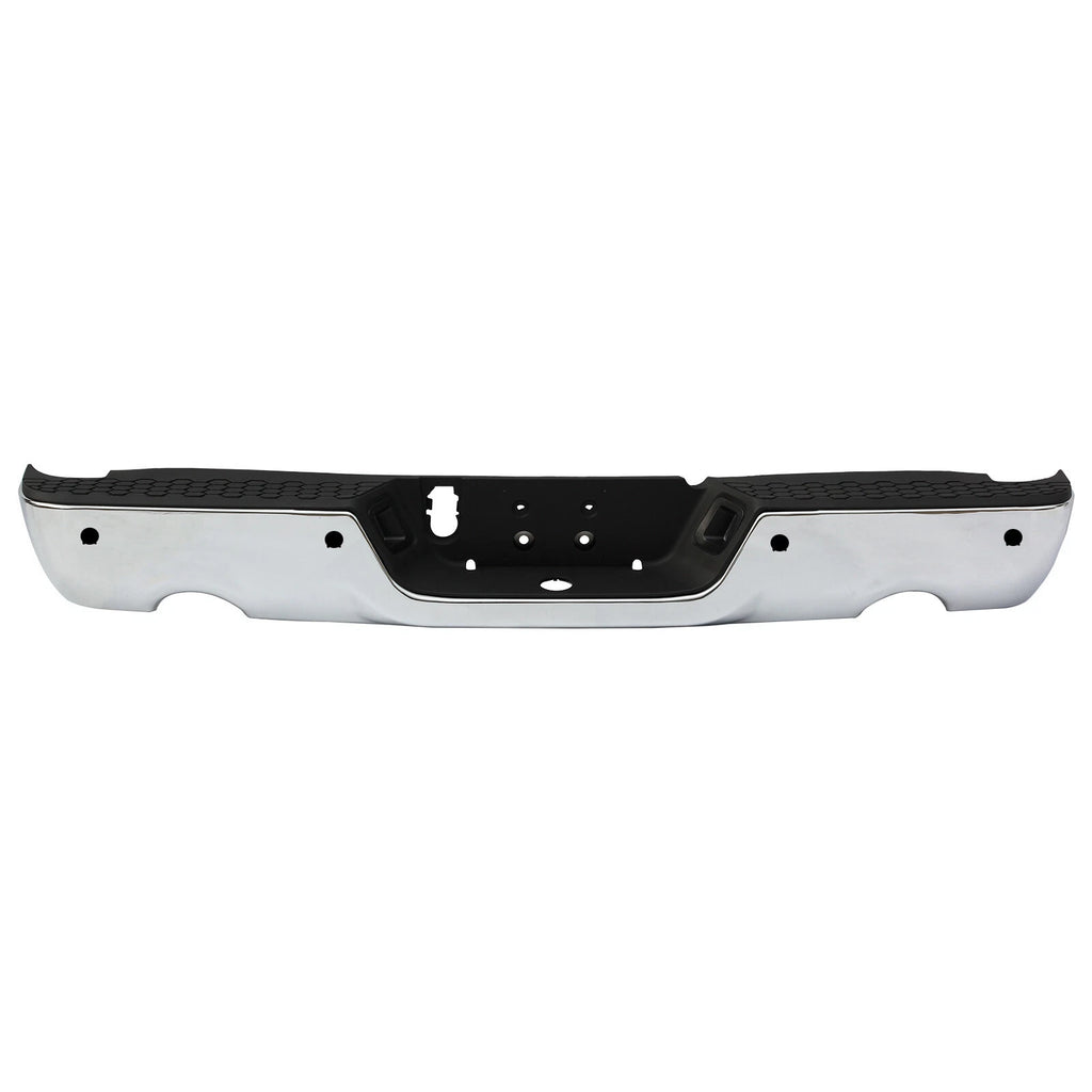 Chrome Rear Step Bumper w/Dual Exhaust & Sensor Holes for 2009-2018 Dodge RAM 1500