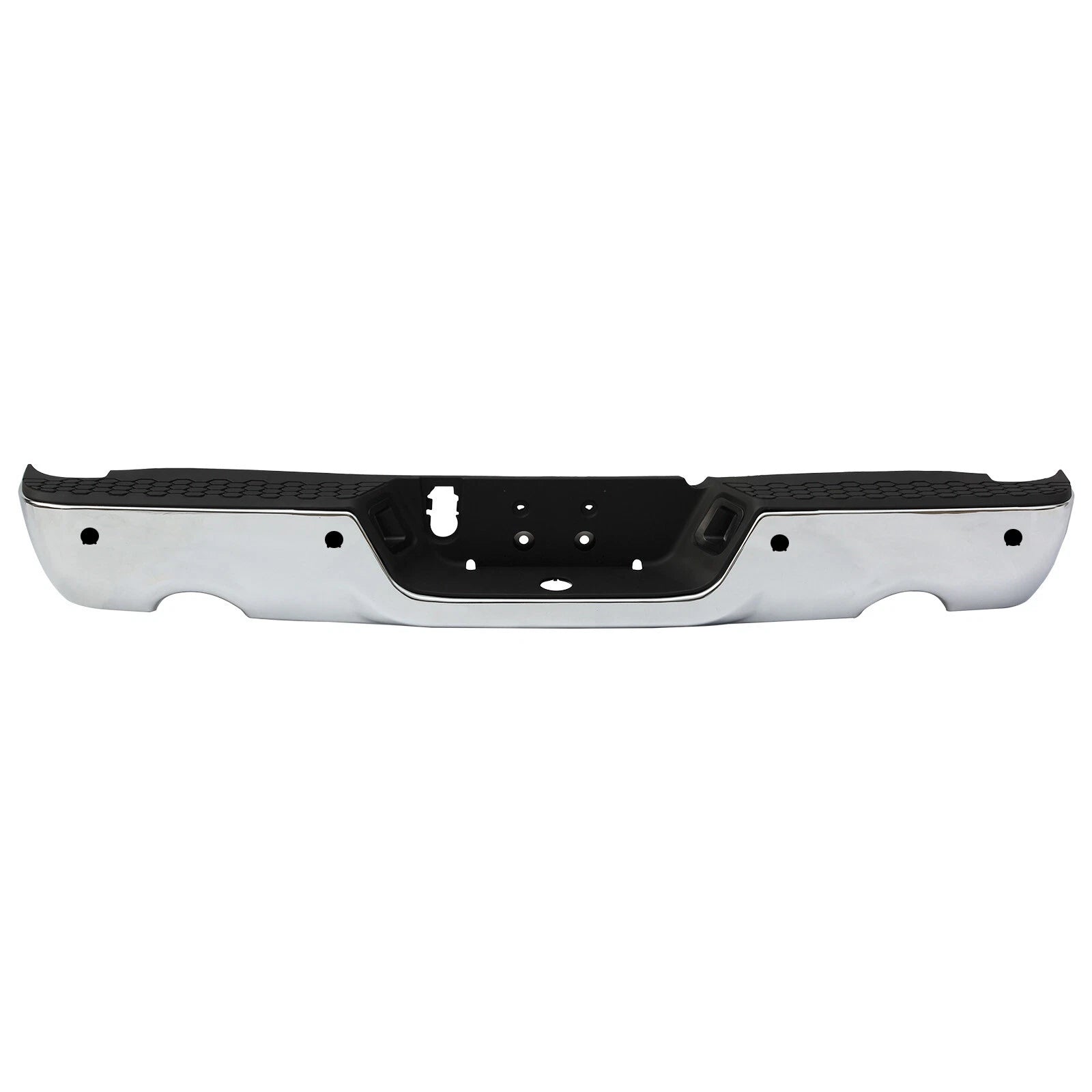Chrome Rear Step Bumper w/Dual Exhaust & Sensor Holes for 2009-2018 Dodge RAM 1500