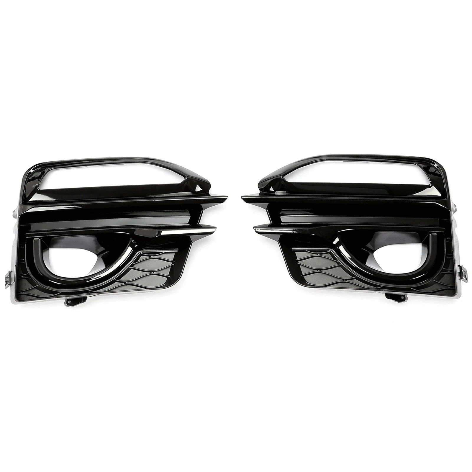 For 2014-2017 Infiniti Q50 Sport Front Bumper Gloss Black Fog Lights Cover Bezel
