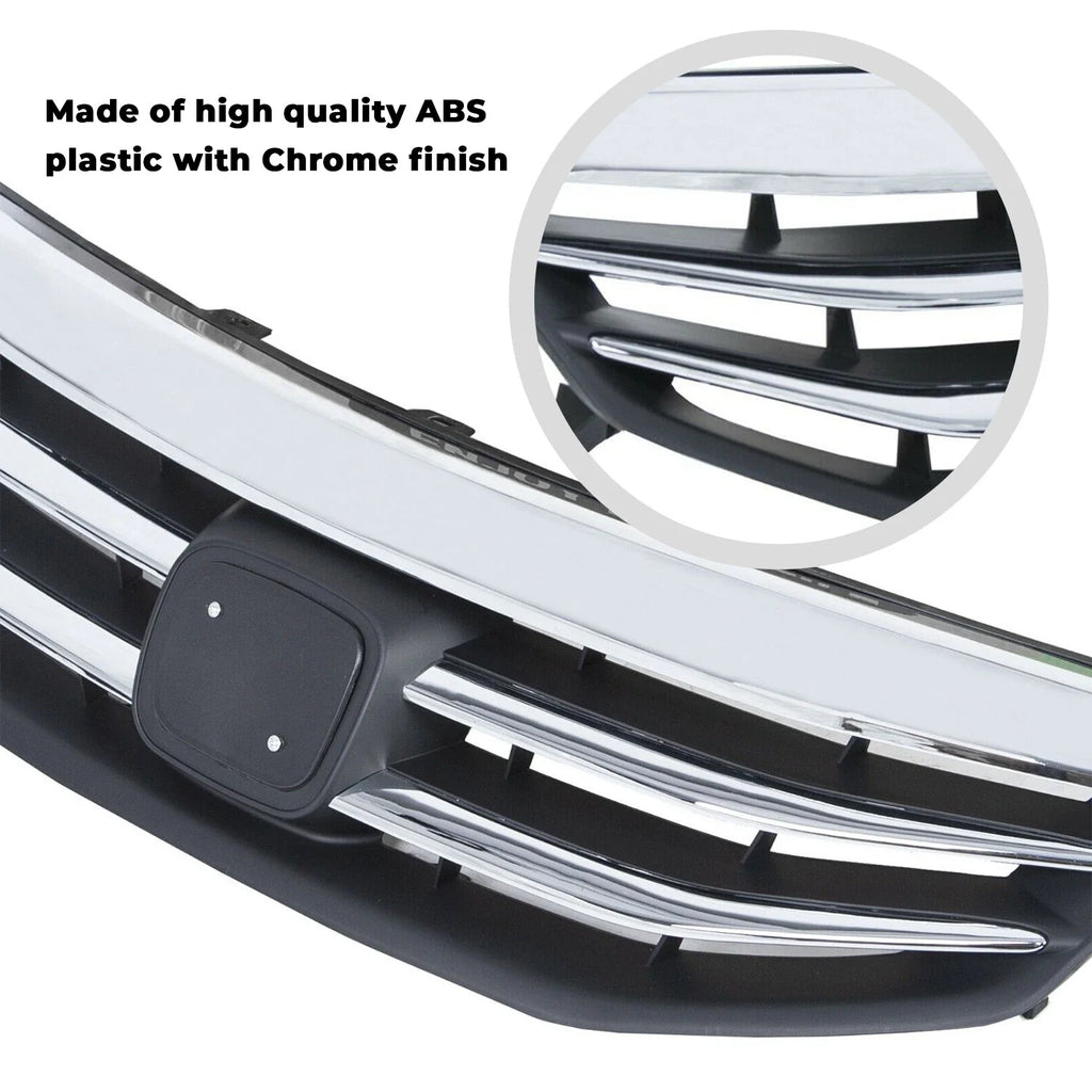 Front Radiator Bumper Grille Front Upper Chrome Grill Fit Honda Accord 2011-2012