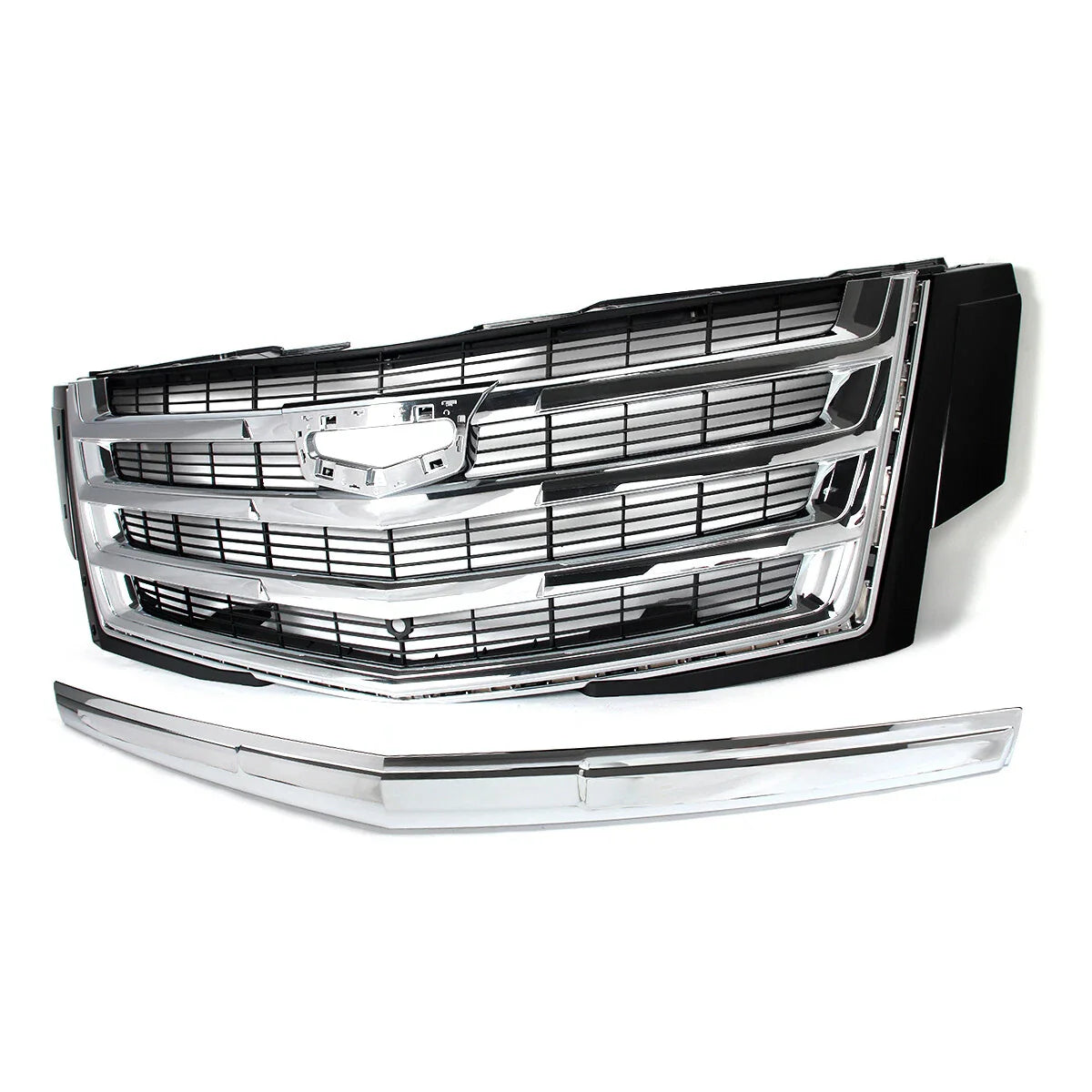 For Cadillac Escalade 2015-2020 Hood Molding Trim+Front Grille w/Sensor Hole