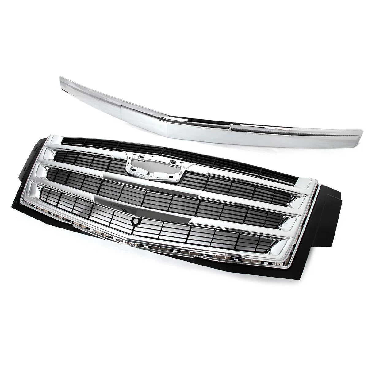 For Cadillac Escalade 2015-2020 Hood Molding Trim+Front Grille w/Sensor Hole