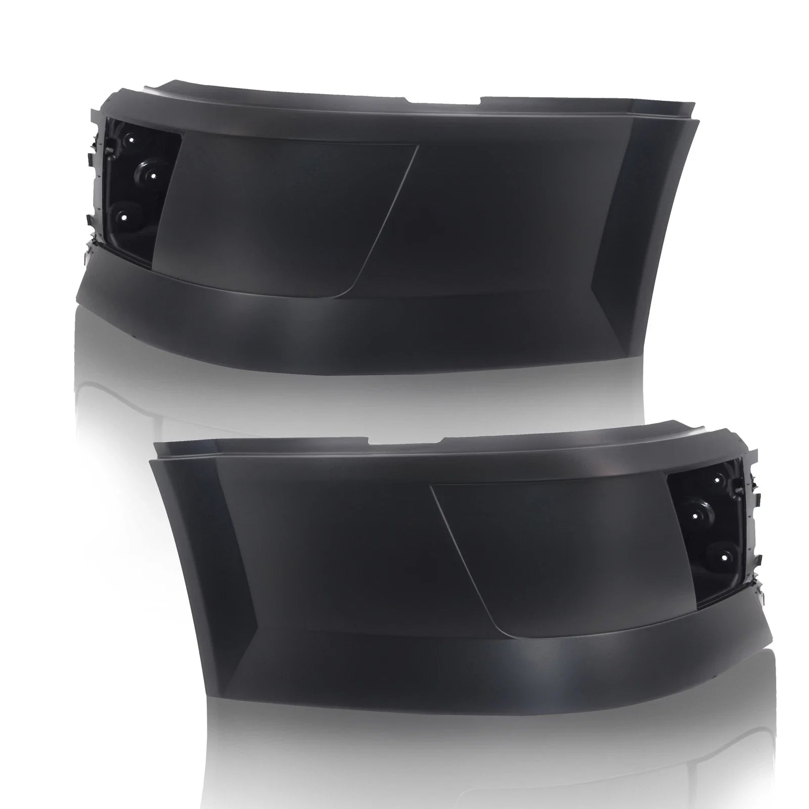 LH+RH Front Bumper End Cap Extension Corner W/Fog Light Hole For Volvo VNL 04-18