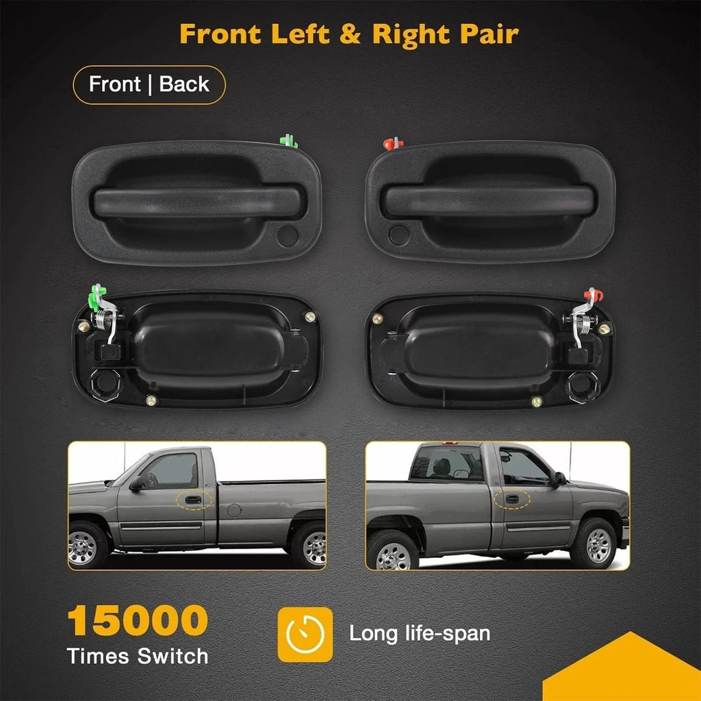 Exterior Door Handles Front Left Right for 1999-2007 for Chevy for GMC Sierra
