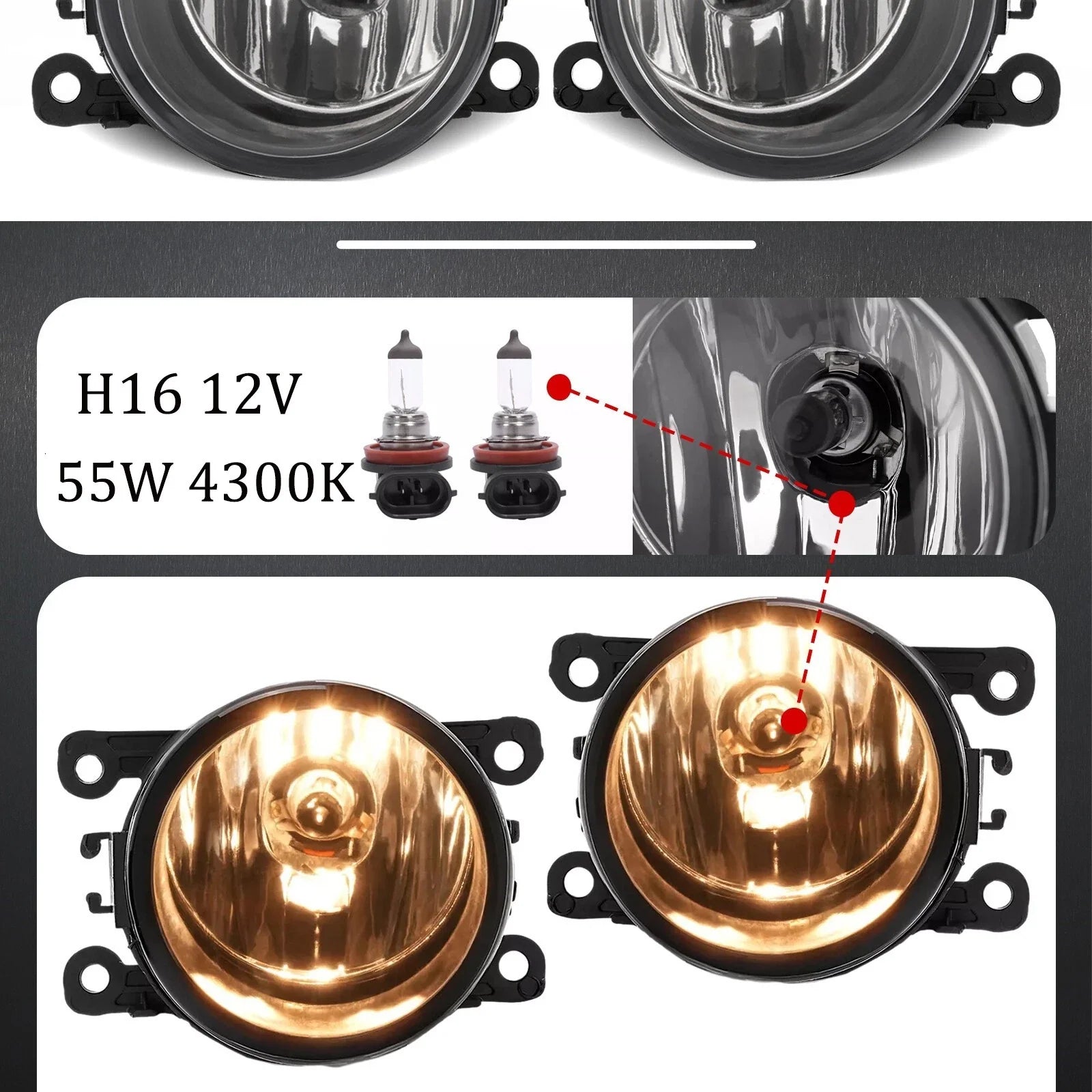 Pair For Ford Explorer 2011-2015 Clear Lens Fog Lights Bumper Lamps 2Pcs New