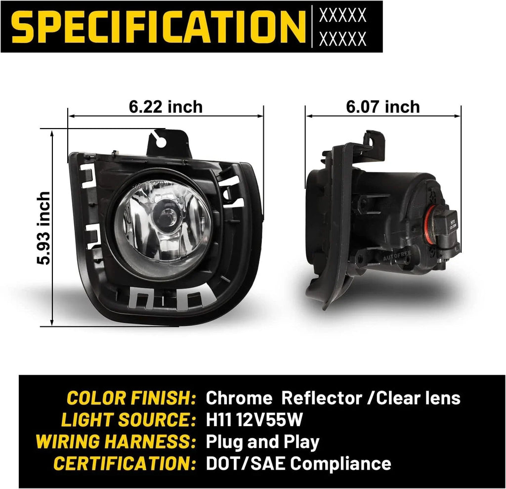 Fog Lights Lamps Pair w/Wiring Switch for 2014-2016 for Toyota Scion TC ZELAS