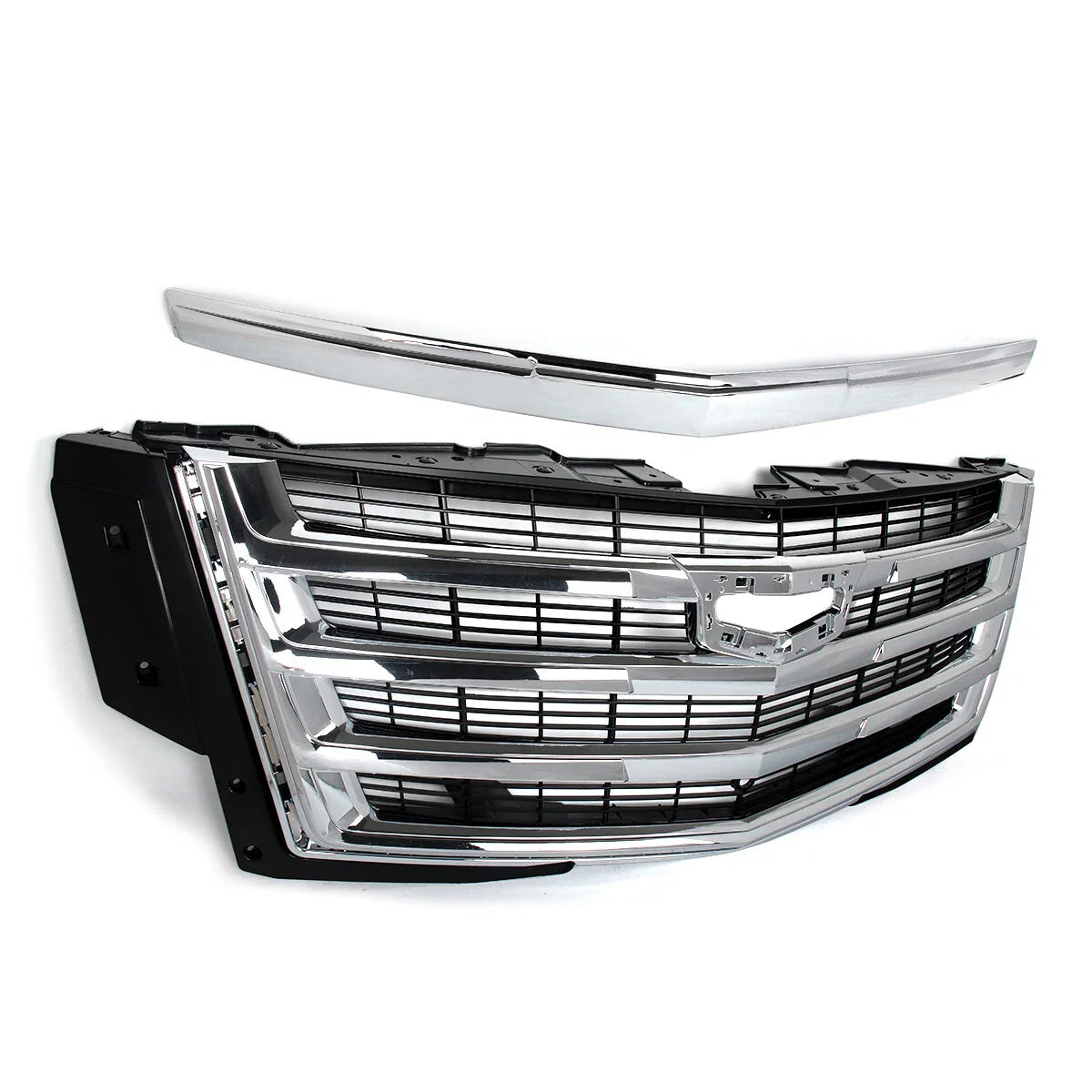 For Cadillac Escalade 2015-2020 Hood Molding Trim+Front Grille w/Sensor Hole