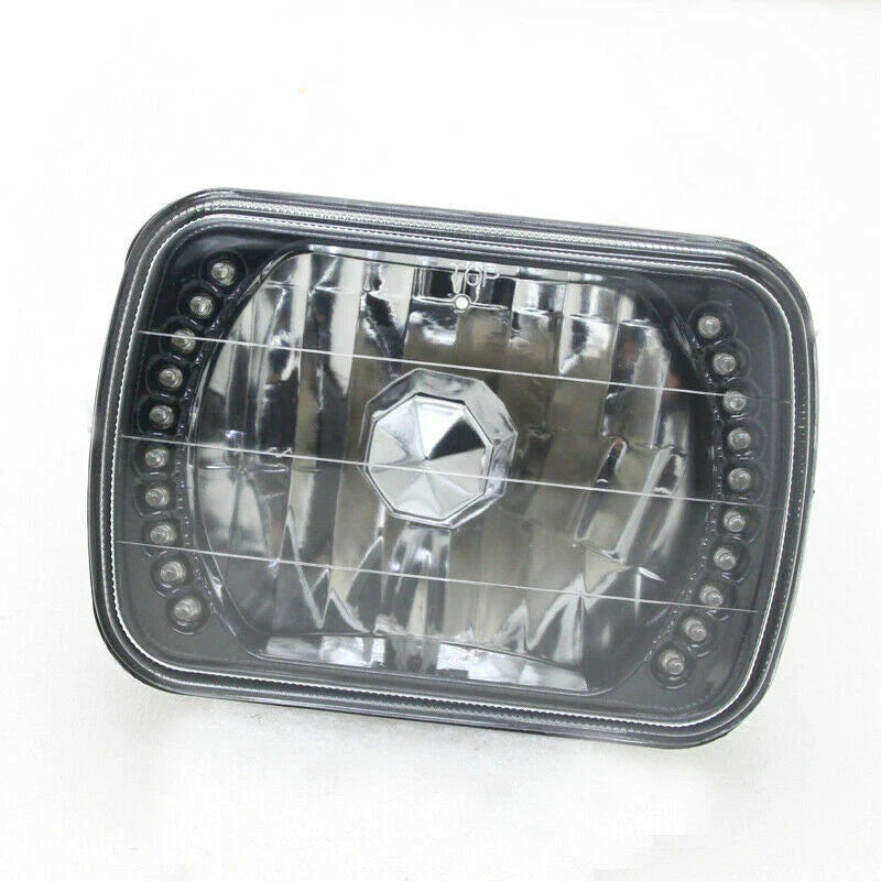 For 1984-1995 Isuzu Pickup PAIR 5x7" 7x6" inch LED Blue Headlights Lens Clear