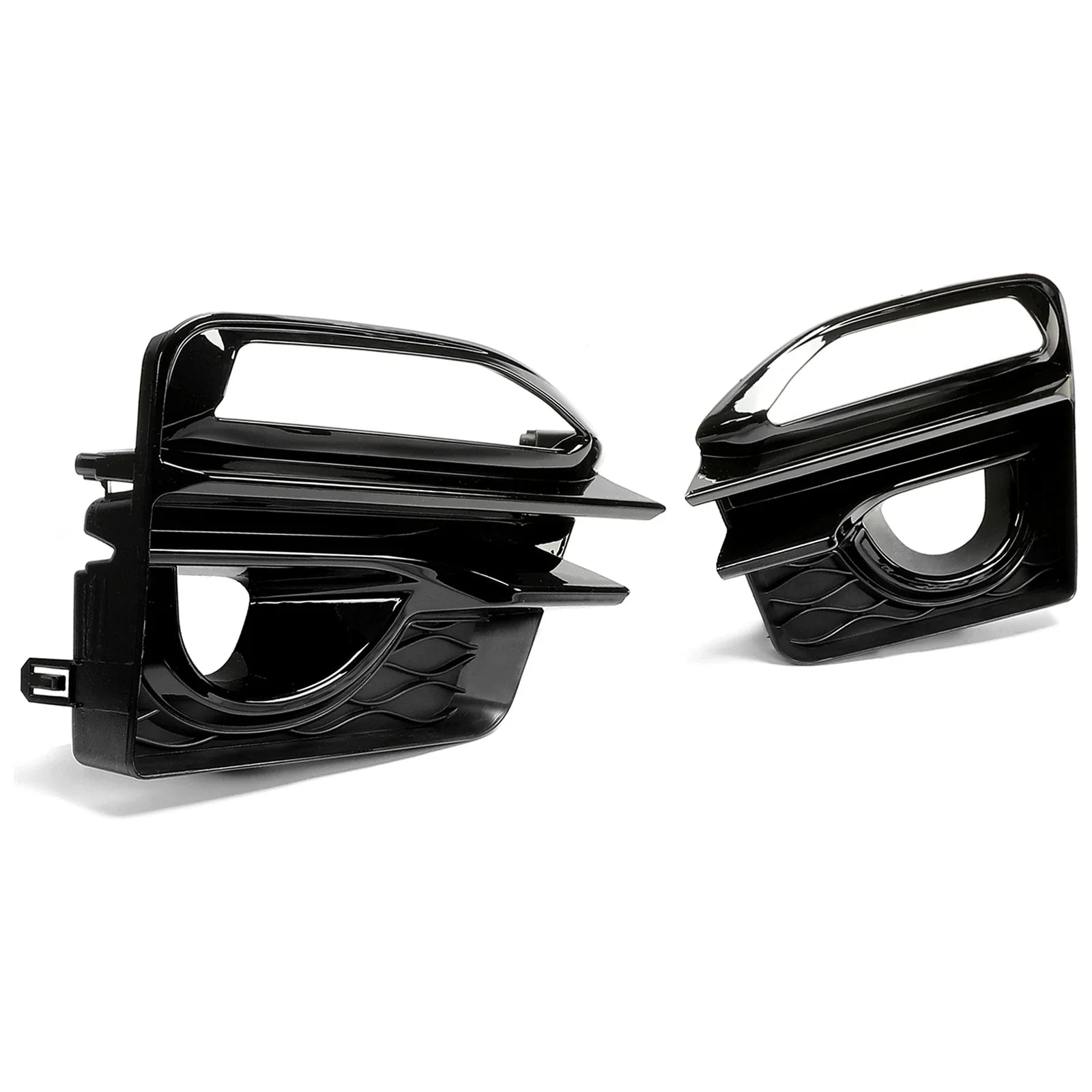 For 2014-2017 Infiniti Q50 Sport Front Bumper Gloss Black Fog Lights Cover Bezel
