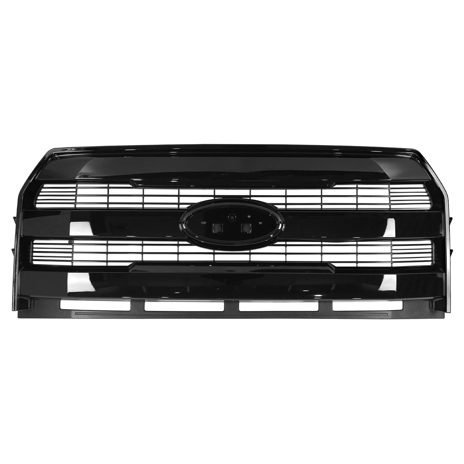For Ford F-150 2015-2017 Front Upper Grille+Bumper Face Bar End Side Gloss Black