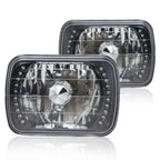 For 1984-1995 Isuzu Pickup PAIR 5x7" 7x6" inch LED Blue Headlights Lens Clear