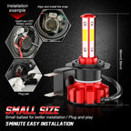 H7 LED Headlight Conversion Kit 2X 16000LM 6000K White Super High Low Beam Pair