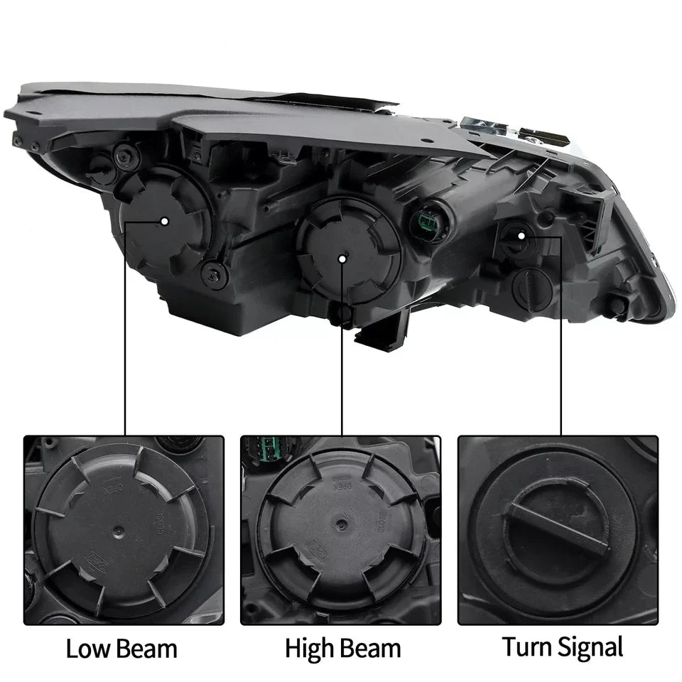 Right+Left Halogen Headlight For 2016-2018 Kia Optima w/o LED DRL Chrome Housing