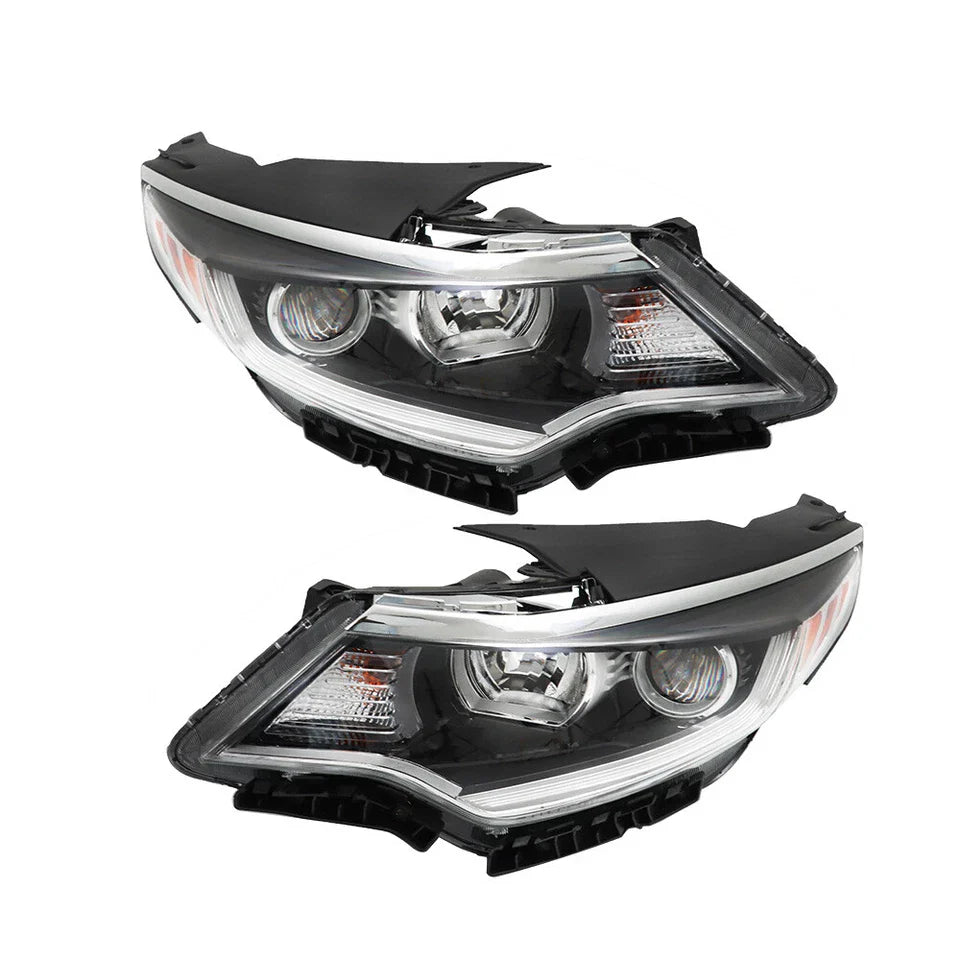 Right+Left Halogen Headlight For 2016-2018 Kia Optima w/o LED DRL Chrome Housing