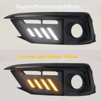 Pair LED DRL Daytime Turn Signal Fog Light Lamp Covers Fit 2019-2021 Honda Civic