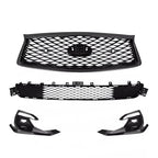 For 2018-2024 Infiniti Q50 Sport Front Upper Lower Grille Fog Light Bezels Cover